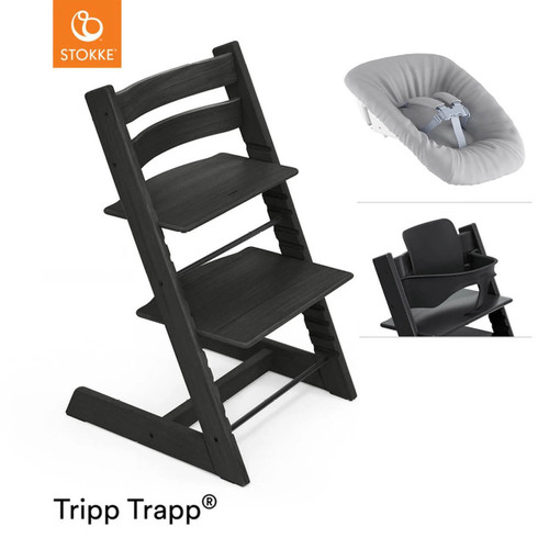 Stokke® Tripp Trapp® Newborn Bundle + Baby Set - Oak Black