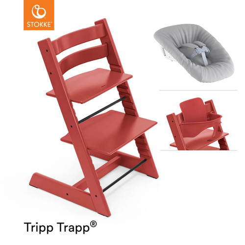 Stokke® Tripp Trapp® Newborn Bundle + Baby Set - Warm Red