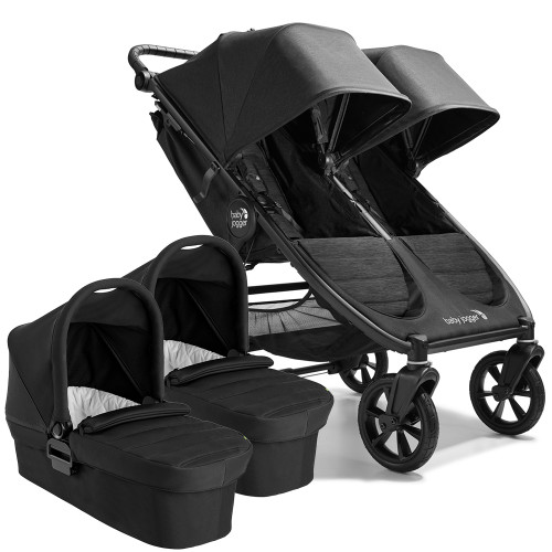 Baby Jogger City Mini GT2 Double + 2 Carrycots - Opulent Black