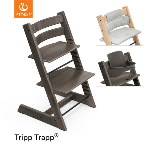 Stokke® Tripp Trapp® + Cushion + Baby Set - Hazy Grey