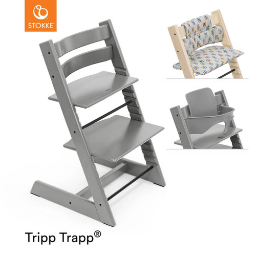 Stokke® Tripp Trapp® + Cushion & Baby Set - Storm Grey