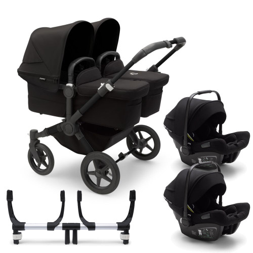 Bugaboo Donkey 5 Twin Stroller on Black/Black Chassis + Turtle Air - Choose Your Colour