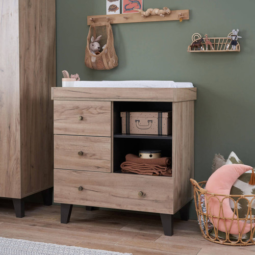 Tutti Bambini Como Chest Changer - Distressed Oak / Slate Grey