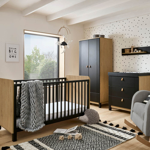 CuddleCo Rafi 3 Piece Room Set - Oak/Black