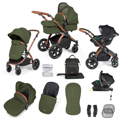 Ickle Bubba Stomp Luxe Stratus Travel System - Bronze/Woodland/Tan