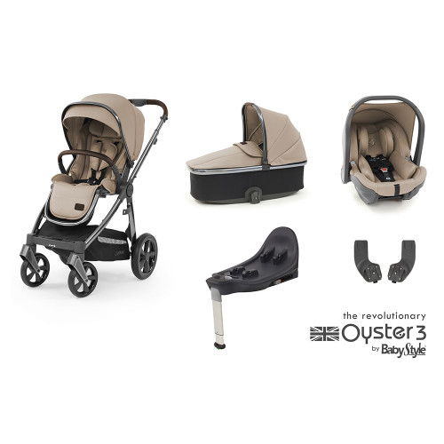 Babystyle Oyster 3 Essential 5-Piece Bundle - Gun Metal Chassis/Butterscotch