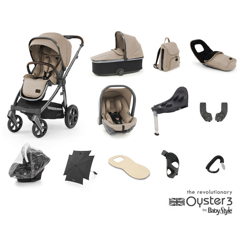 Babystyle Oyster 3 Ultimate 12-Piece Bundle - Gun Metal Chassis/Butterscotch