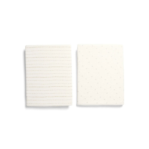 Mamas & Papas Lua Bedside Crib Bundle with Mattress Protector & Fitted