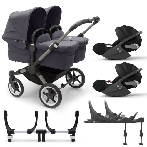 Bugaboo Donkey 5 Twin Complete + Cloud T & Base - Graphite/Stormy Blue