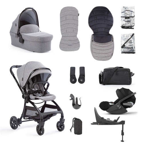 Junior Jones Aylo 12-Piece Cloud T Travel System - Grey Marl/Black