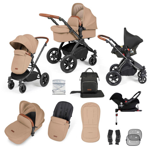 Ickle Bubba Stomp Luxe Galaxy Travel System - Black/Desert/Tan