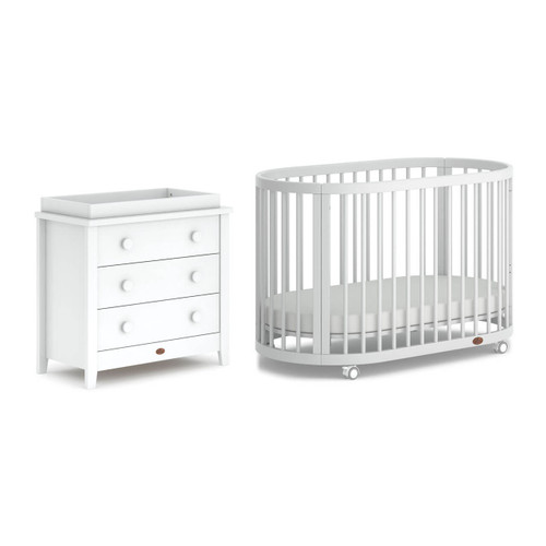 Boori Oasis 2 Piece Room Set (with 3 Drawer Chest) - White