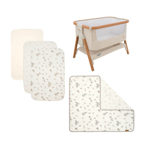 Tutti Bambini CoZee® Bedside Crib Starter Bundle - Scandinavian Walnut/Ecru