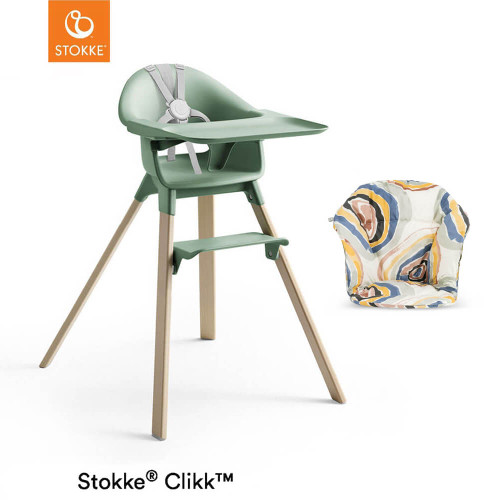 Stokke® Clikk™ High Chair + FREE Cushion - Clover Green