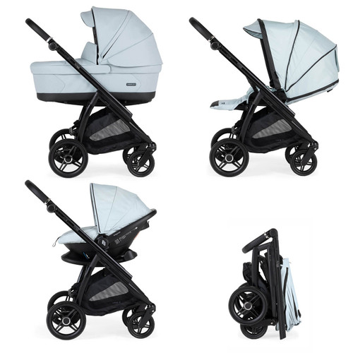 Bebecar Flowy Trio 3-in-1 Travel System - Blue/Black (423)