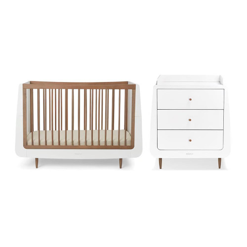 SnuzKot Skandi 2 Piece Nursery Furniture Set - Walnut