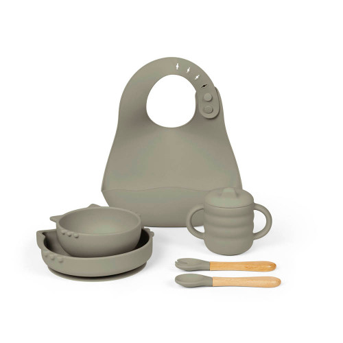 Ickle Bubba 6 Piece Silicone Feeding Set - Sage Green