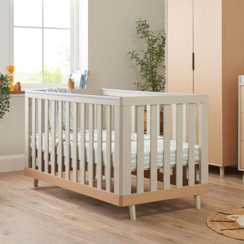 Tutti Bambini Hygge Cot Bed - Light Oak/White Sand