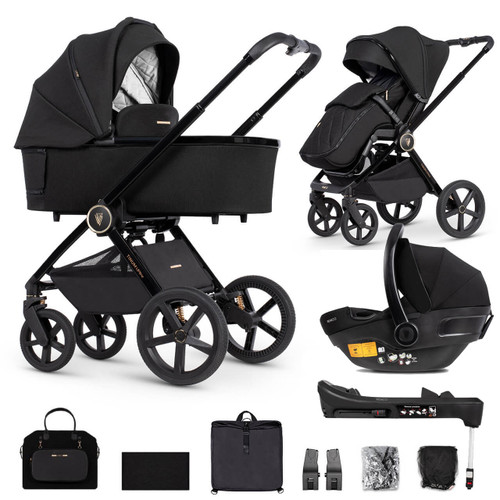 Venicci Tinum Upline 3-in-1 + Base Travel System - All Black