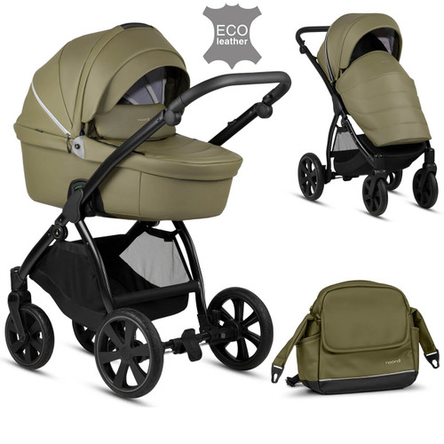 Noordi Fjordi Leather 2-in-1 Pram - Olive