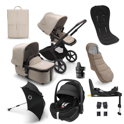 Bugaboo Fox 5 Pebble 360 Pro Ultimate Bundle - Black/Desert Taupe