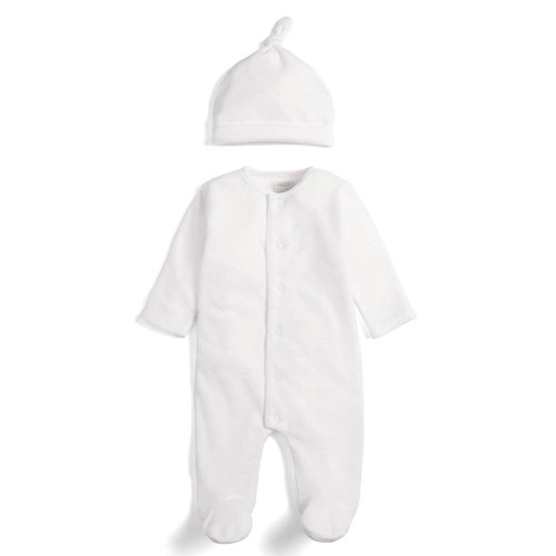Mamas & Papas All In One Sleepsuit with Hat Up to 1m - Velour Cloud