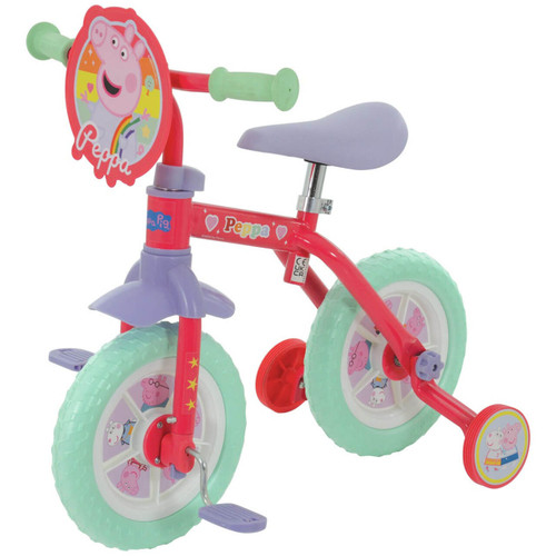 MV Sports Peppa Pig 2in1 10 Inch Training Bike