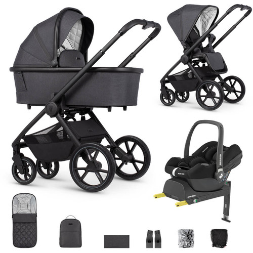 Venicci Tinum Edge 3-in-1 Cabriofix i-Size Travel System - Charcoal