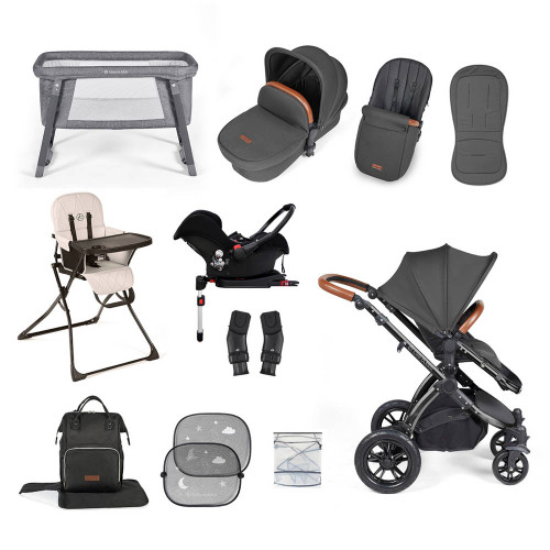 Ickle Bubba Stomp Luxe Galaxy Travel & Home Bundle - Black/Charcoal Grey/Tan