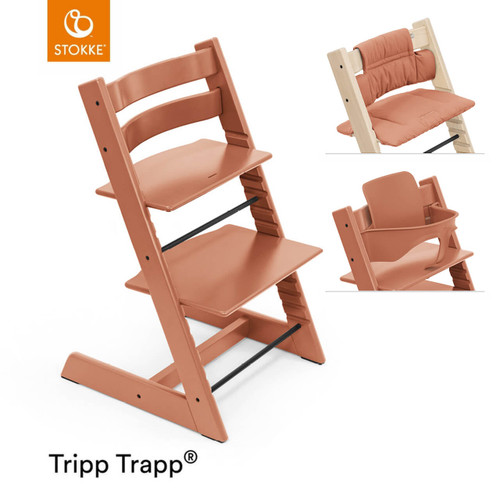 Stokke® Tripp Trapp® + Cushion & Baby Set - Terracotta