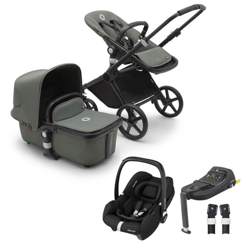 Bugaboo Fox Cub Complete + Cabriofix i-Size & Base - Black/Forest Green