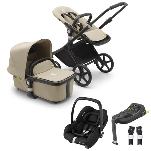 Bugaboo Fox Cub Complete + Cabriofix i-Size & Base - Black/Desert Beige