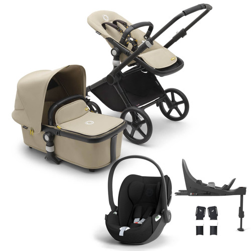 Bugaboo Fox Cub Complete + Cloud T i-Size & Base - Black/Desert Beige