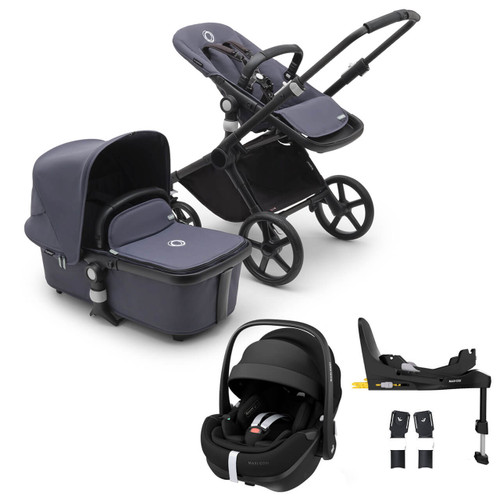 Bugaboo Fox Cub Complete + Pebble 360 Pro & Base - Black/Stormy Blue