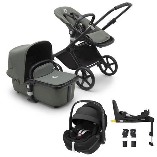 Bugaboo Fox Cub Complete + Pebble 360 Pro2 & Base - Black/Forest Green