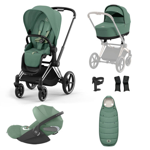 Cybex Priam Travel System inc Lux Carrycot + Accessories - Leaf Green