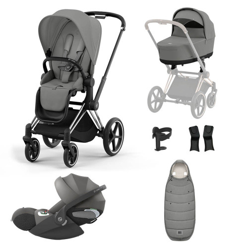 Cybex Priam Travel System inc Lux Carrycot + Accessories - Mirage Grey