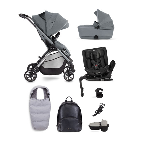 Silver Cross Dune Pram inc First Bed Carrycot with Ultimate Pack & Motion All Size 360 - Glacier