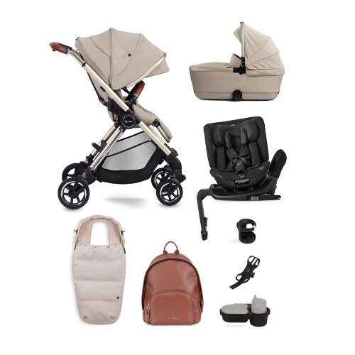 Silver Cross Dune Pram inc First Bed Carrycot with Ultimate Pack & Motion All Size 360 - Stone