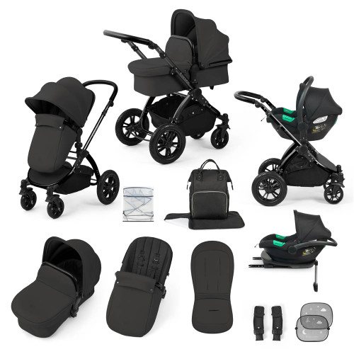 Ickle Bubba Stomp Luxe Cirrus Travel System - Black/Charcoal Grey/Black