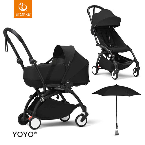 Stokke® YOYO³ Stroller with newborn shell bundle - Black