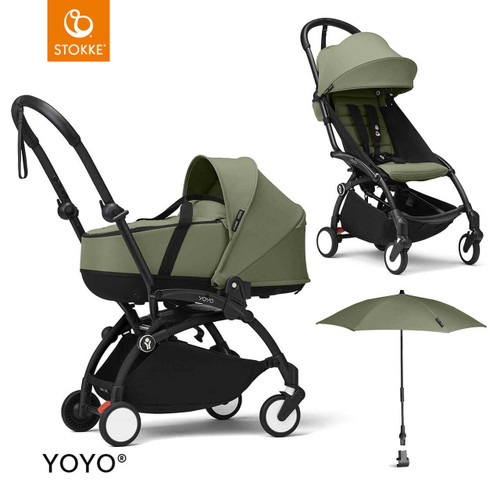 Stokke® YOYO³ Stroller with newborn shell bundle - Olive