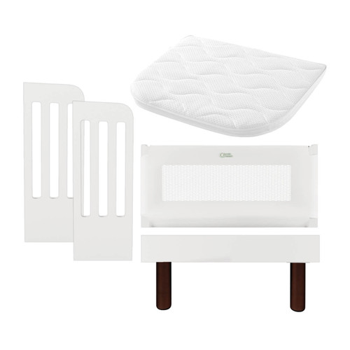 Gaia Baby Serena Bedside Crib Add-On - White/Walnut
