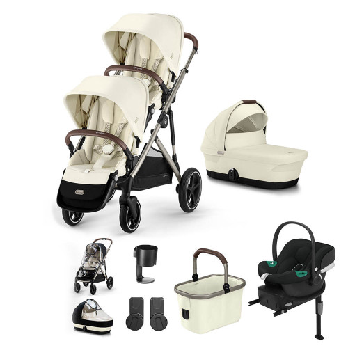 Cybex Gazelle S Taupe Double Travel System - Seashell Beige
