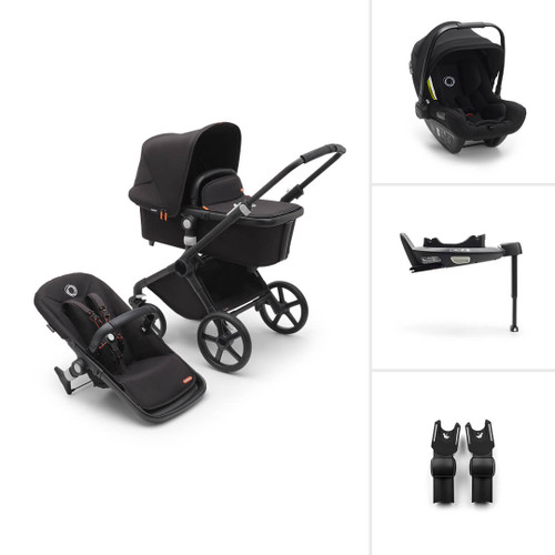 Bugaboo Fox Cub Turtle Air Travel System - Black/Midnight Black