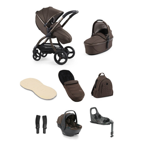 egg® 3 Luxury Shell 360 Car Seat Bundle - Chocolate Velvet