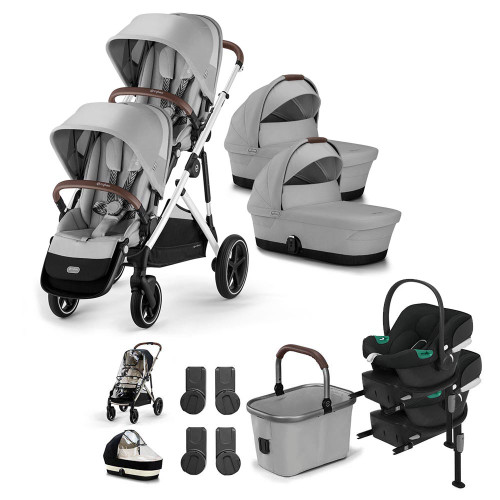 Cybex Gazelle S Silver Twin Travel System - Stone Grey