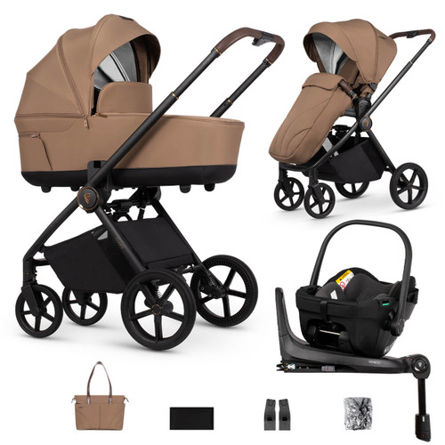 Venicci Claro 3-in-1 Tiago + 360 Base Travel System - Caramel