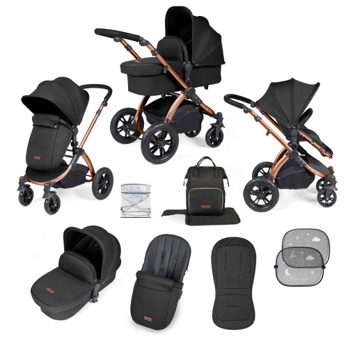 Ickle Bubba Stomp Luxe 9-Piece Pram - Bronze/Midnight/Black