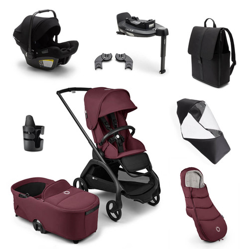 Bugaboo Dragonfly Ultimate Bundle - Black/Dark Cherry